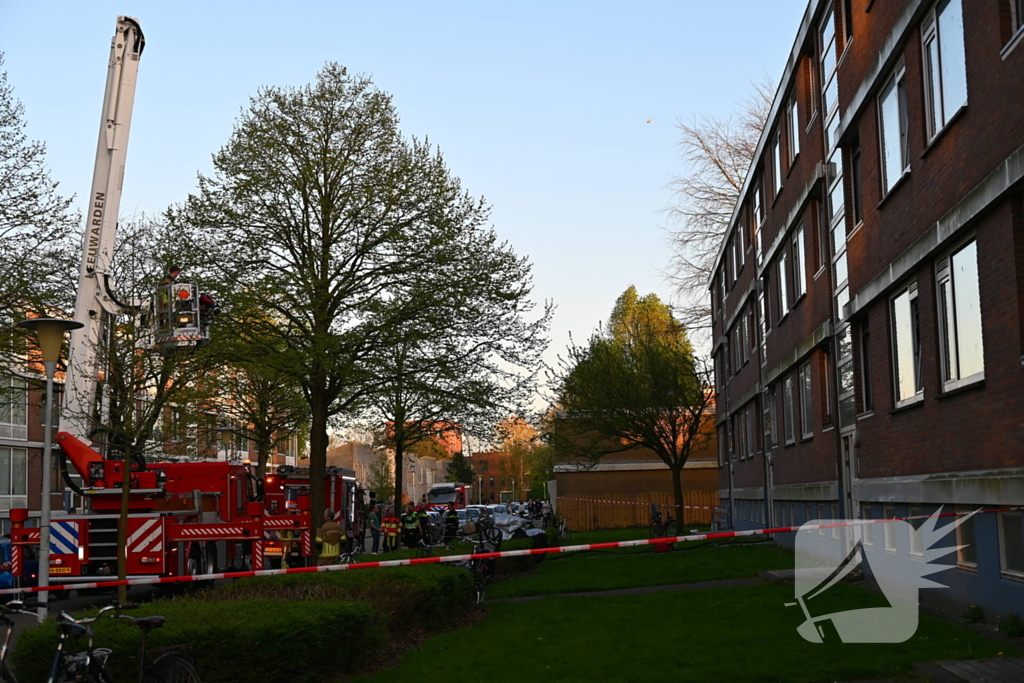Rook stijgt op uit appartement