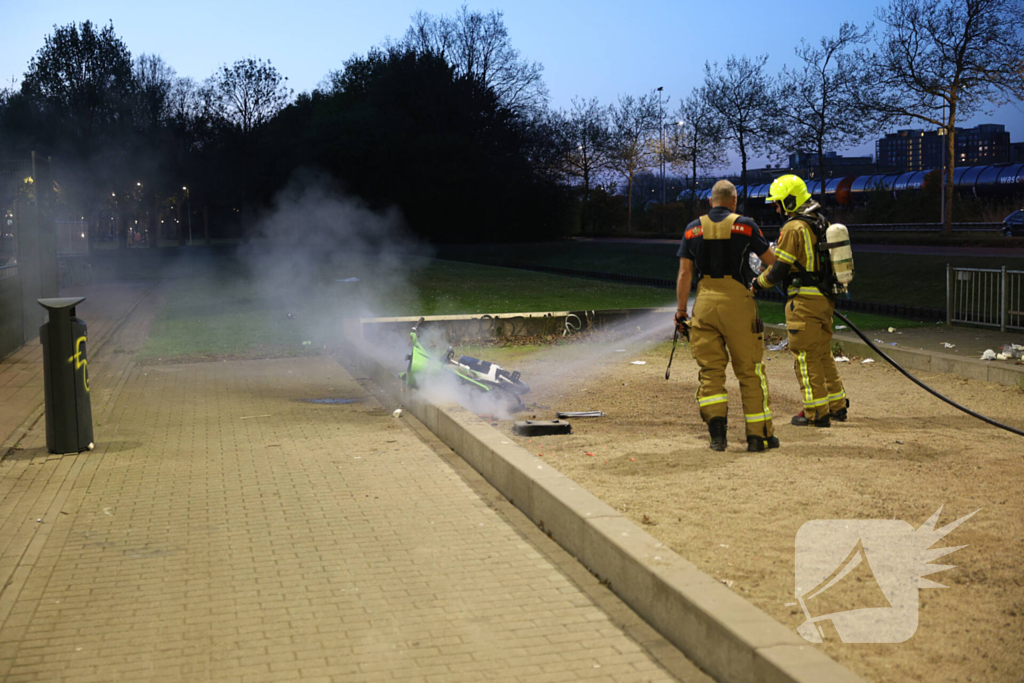 Huurfiets in brand gestoken