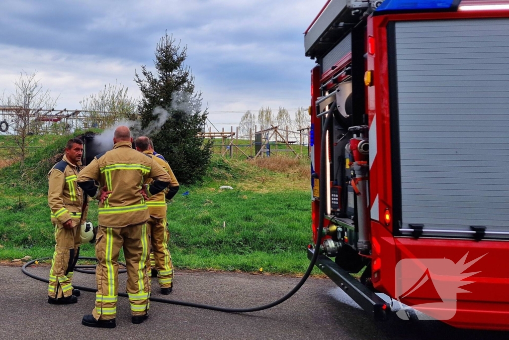 Brand gesticht in zeecontainer
