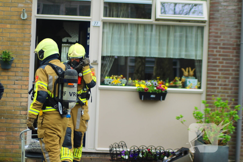 Brand in keuken van woning