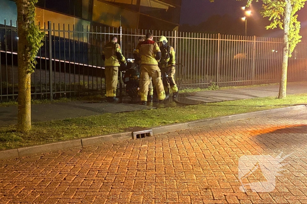 Brand in koffer van scooter