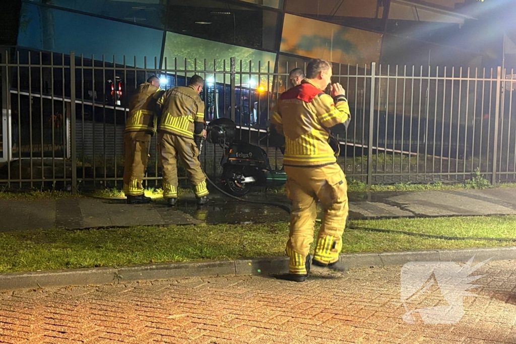 Brand in koffer van scooter