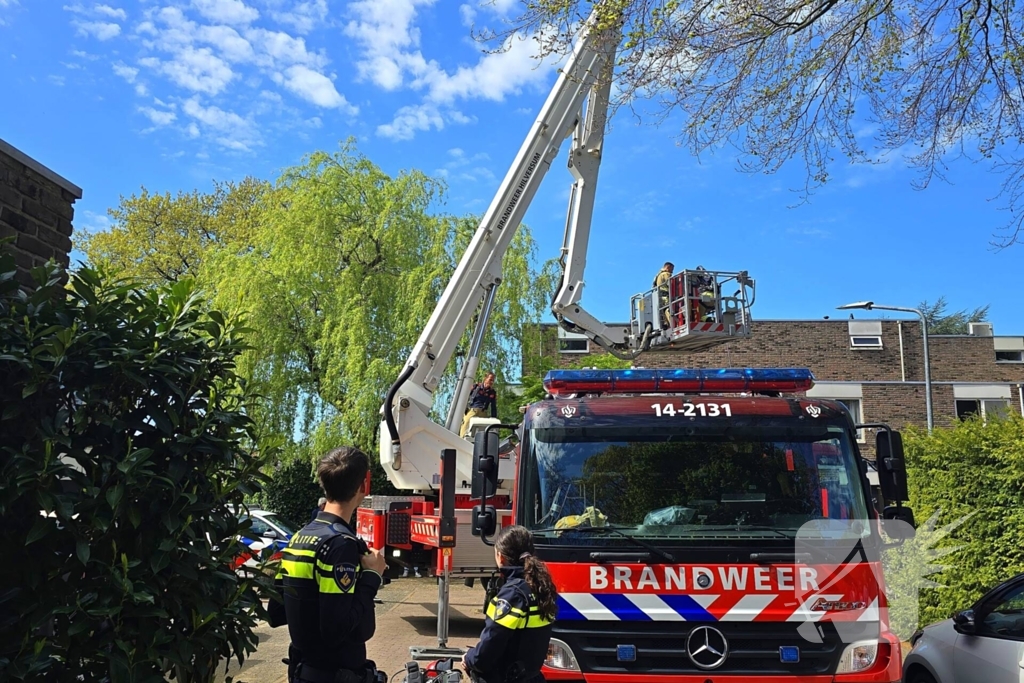 Brand in schoorsteen snel onder controle