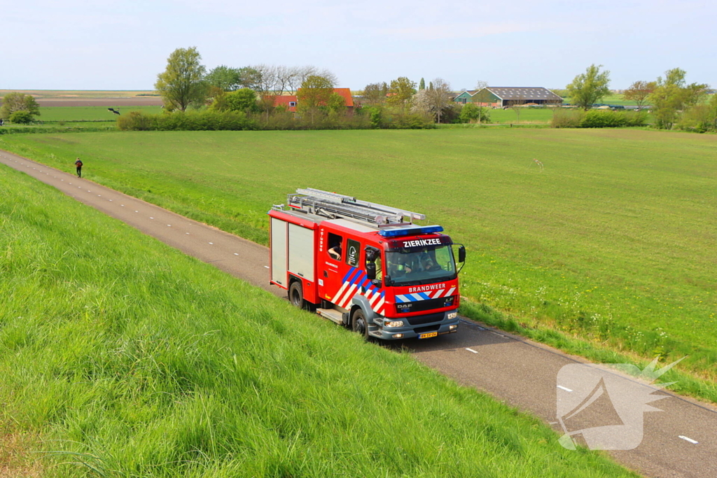 Bermbrand snel onder controle