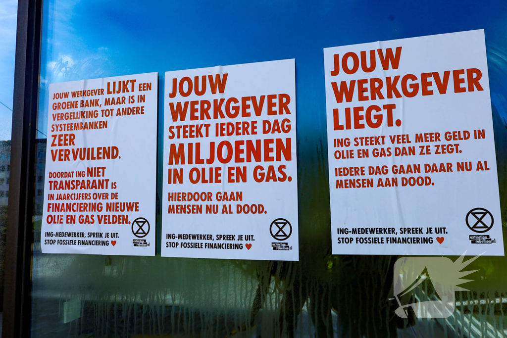 Demonstratie bij ING kantoorgebouw