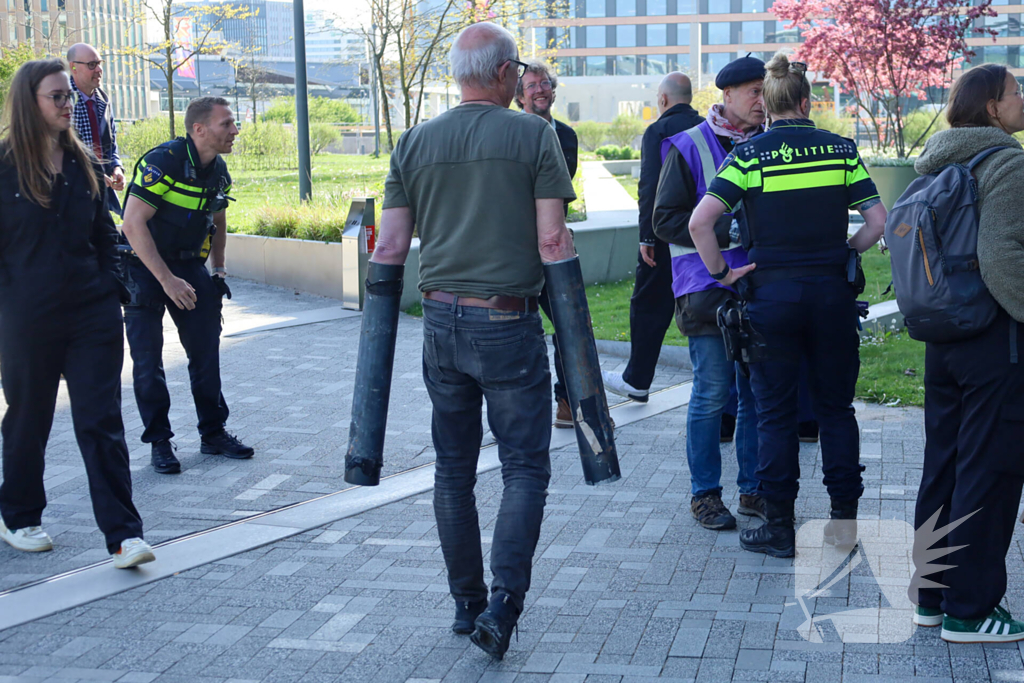 Demonstratie bij ING kantoorgebouw
