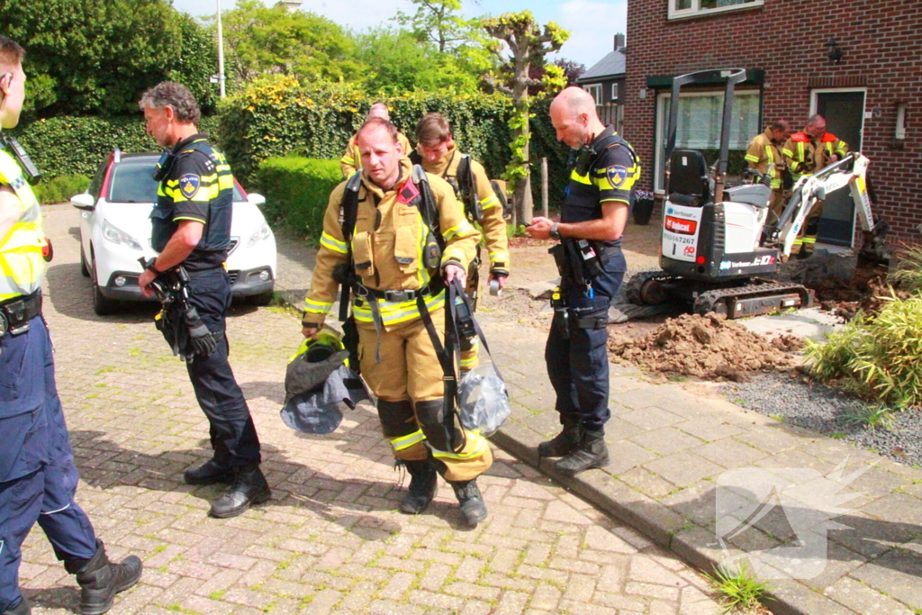 Gaslekkage tijdens graafwerkzaamheden