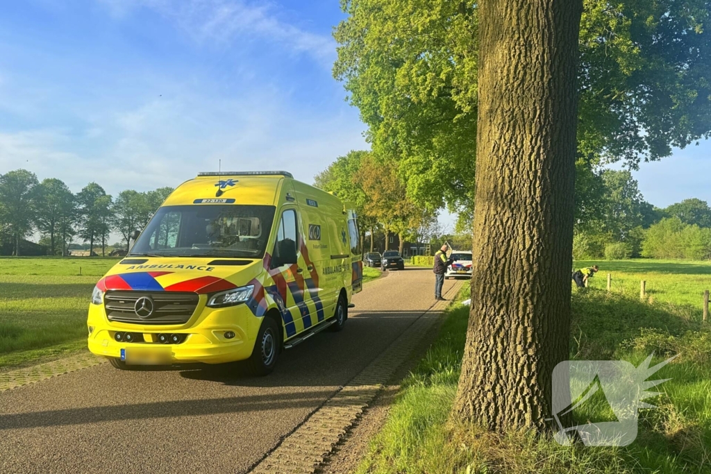 Bestuurder crossmotor botst tegen boom en overlijd