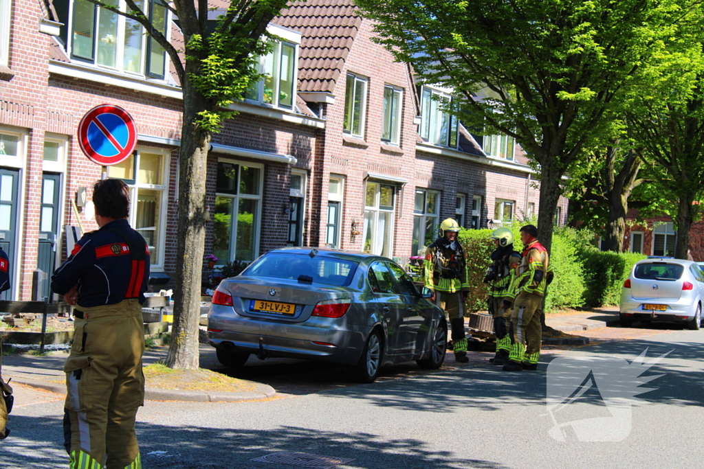 Gasleiding geraakt tijdens werkzaamheden in voortuin