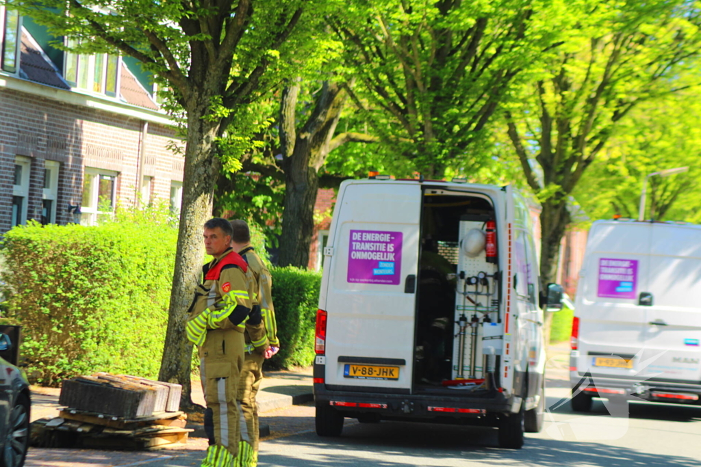 Gasleiding geraakt tijdens werkzaamheden in voortuin