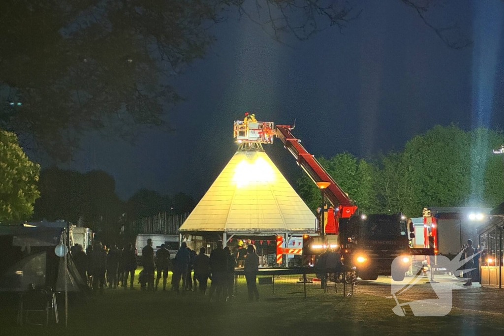 Constructie op camping vat vlam