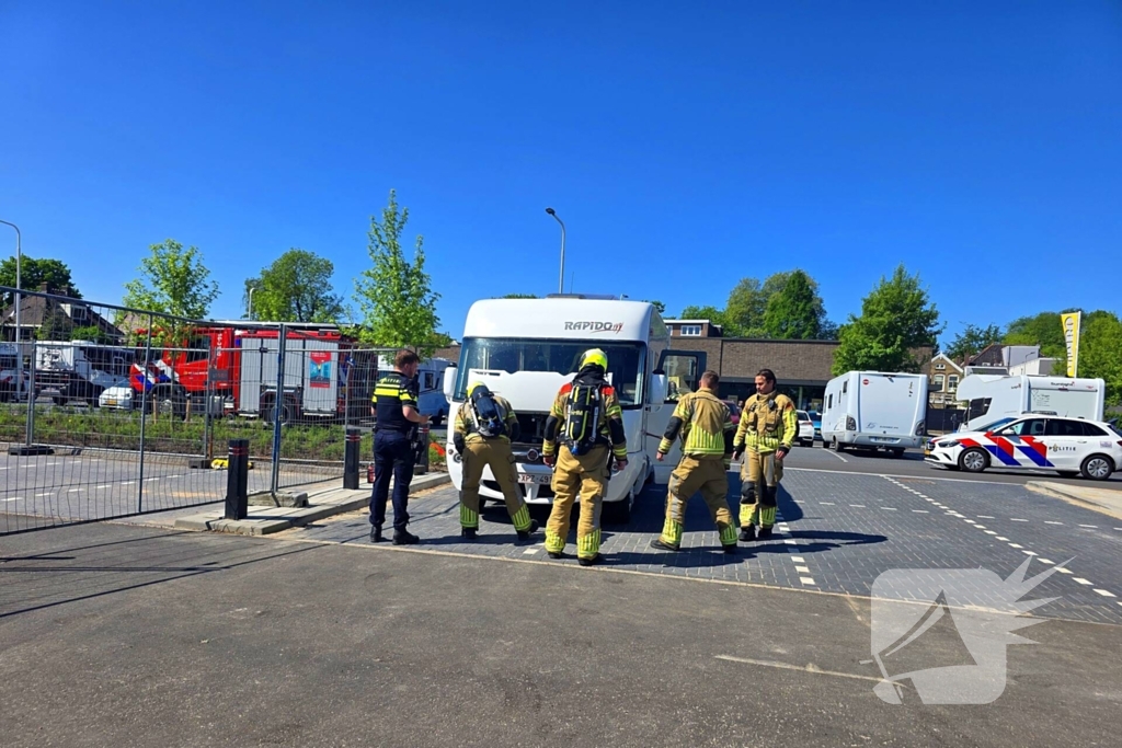 Brandweerinzet na camperbrand