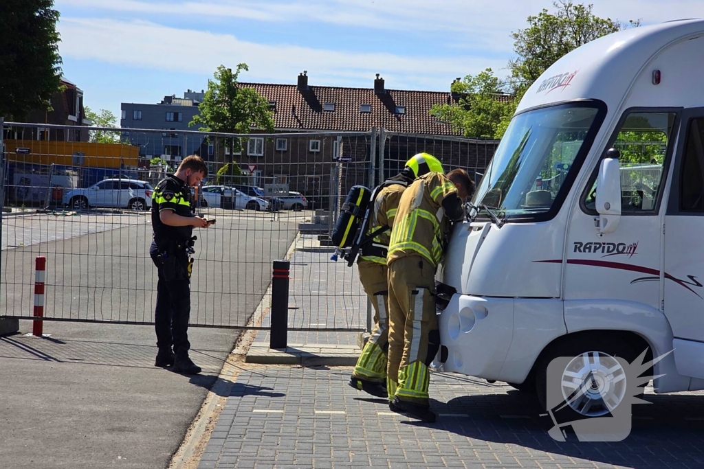 Brandweerinzet na camperbrand