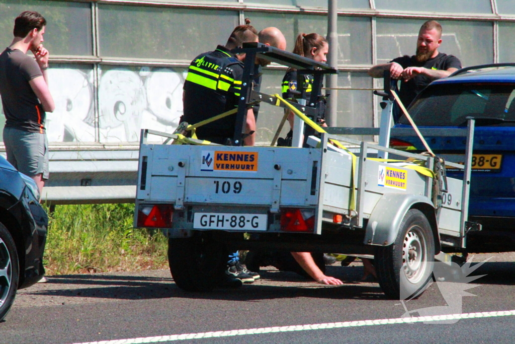 Kop-staart aanrijding op snelweg