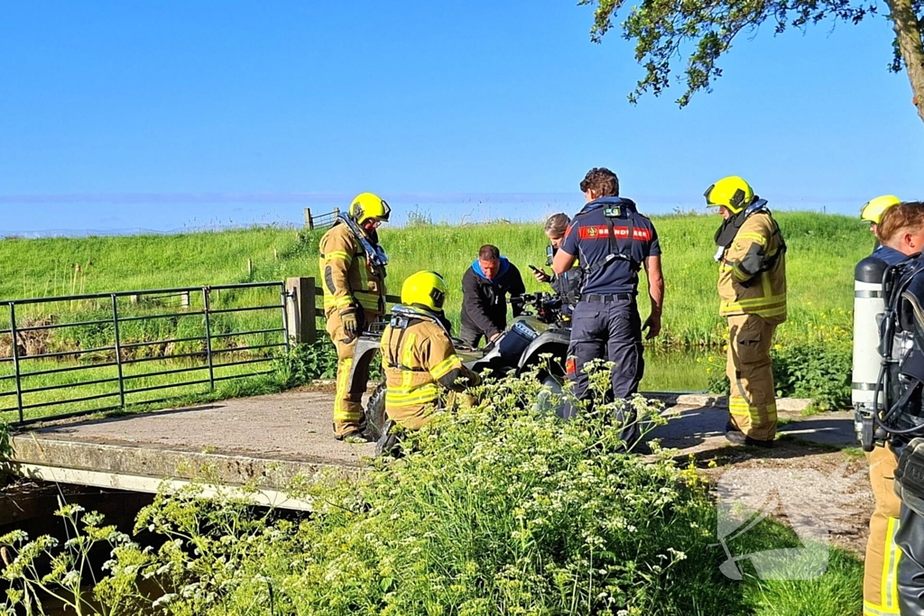 Bestuurder van quad komt met de schrik vrij