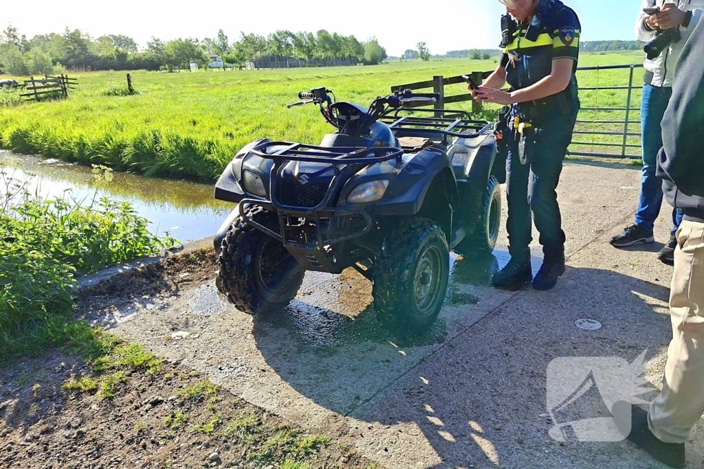 Bestuurder van quad komt met de schrik vrij