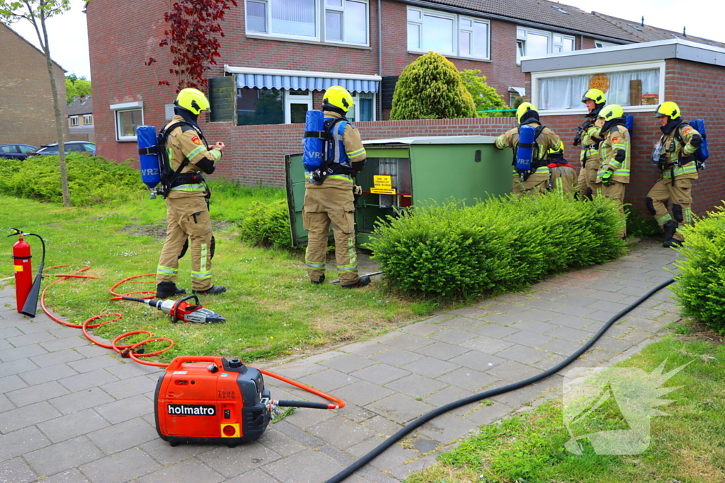 Brandweer ingezet voor brand in electriciteits huisje