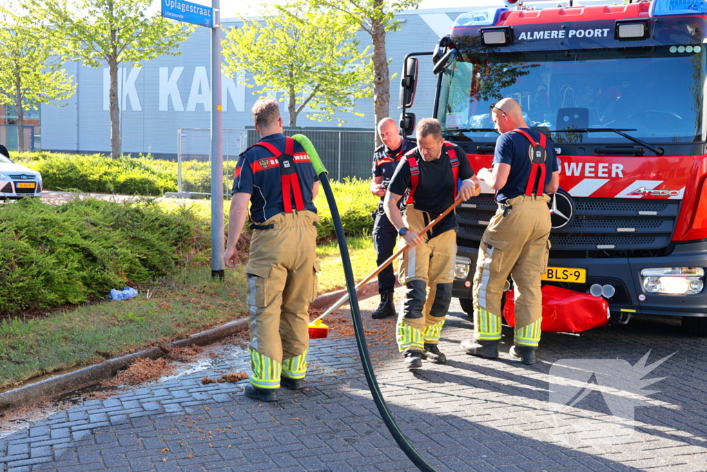 Brandend pluis veroorzaakt buitenbrand
