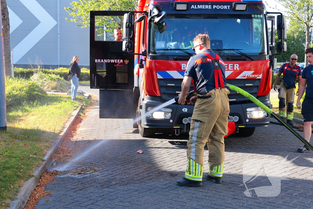 Brandend pluis veroorzaakt buitenbrand