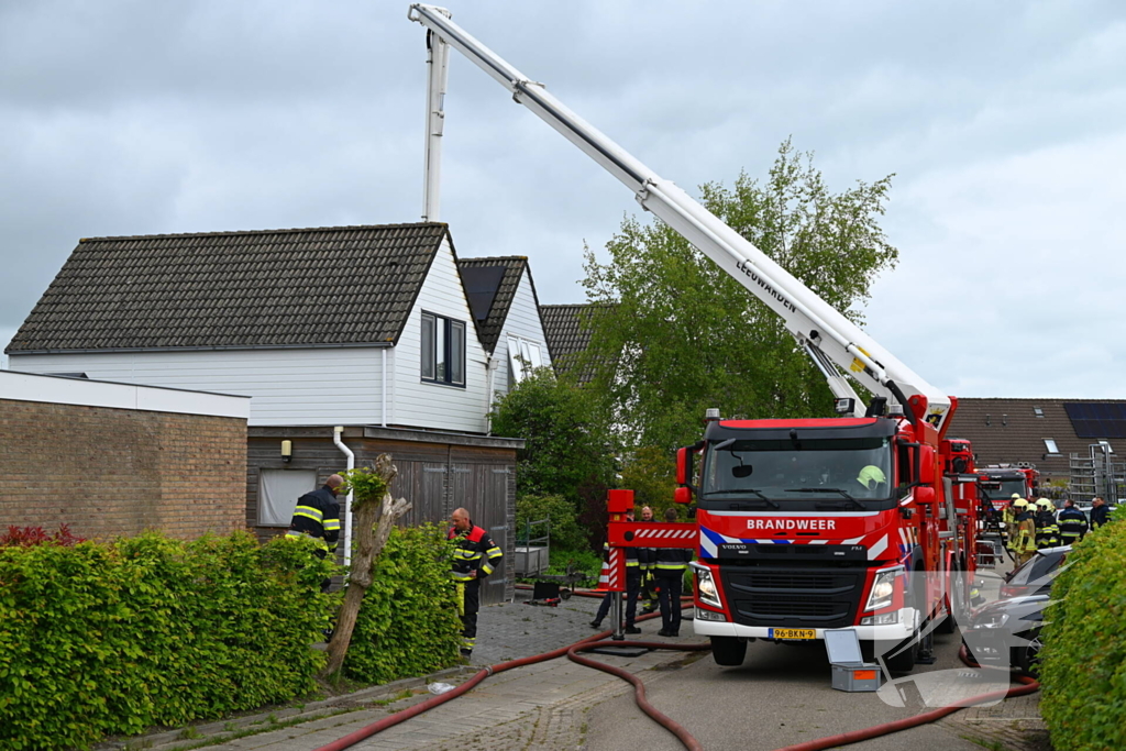 Brandweer groots ingezet bij grote brand in woning
