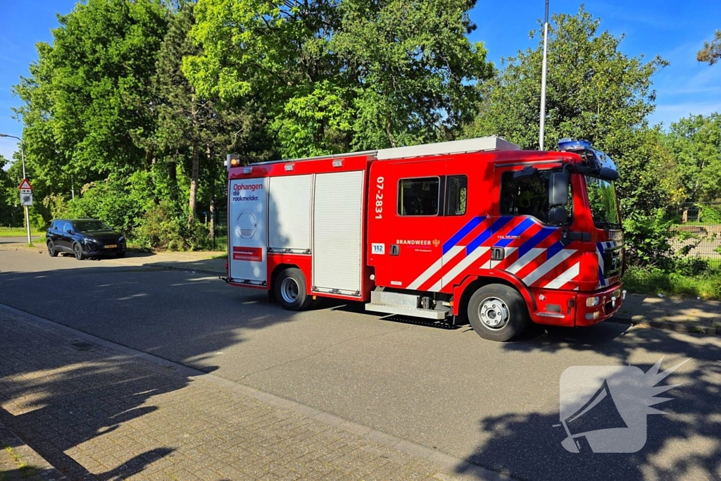 Bermbrand naast auto snel onder controle