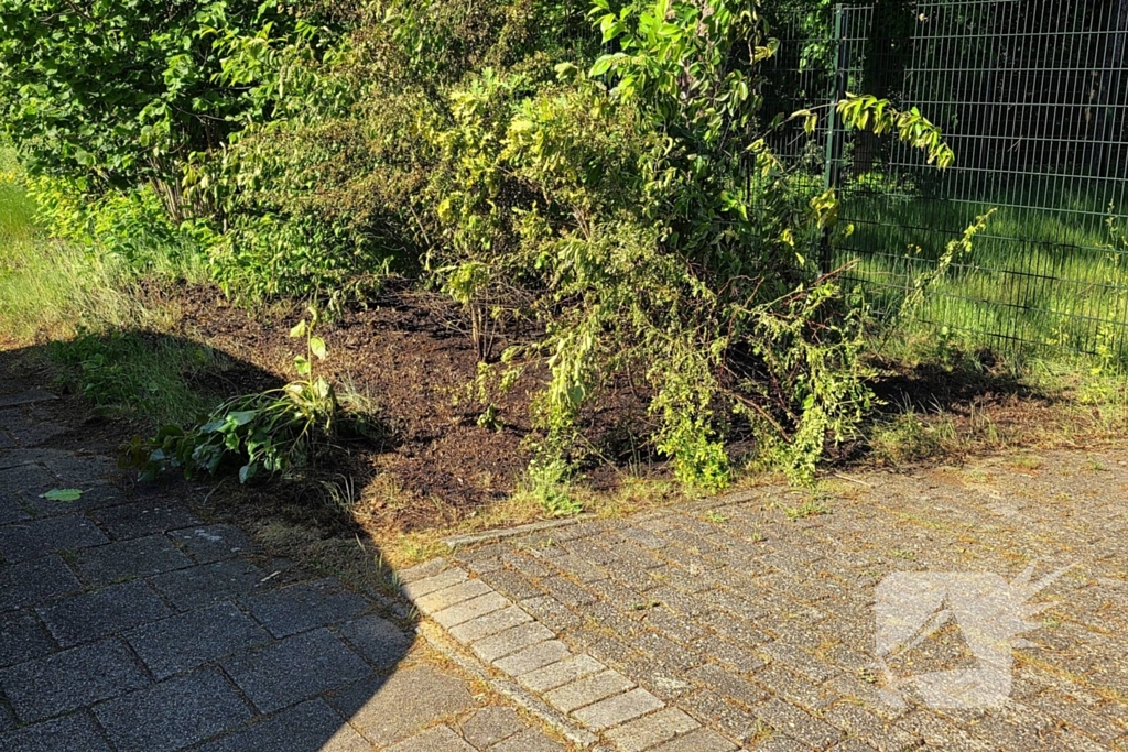 Bermbrand naast auto snel onder controle