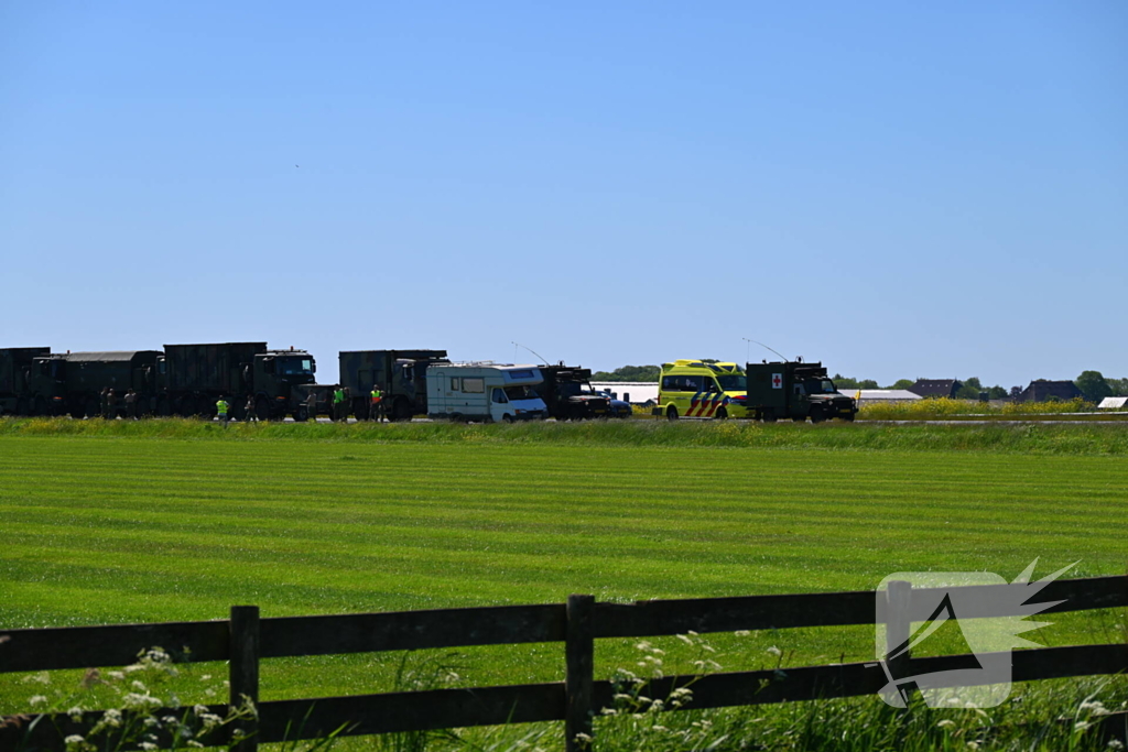 Ongelukkige situatie bij militaire colonne