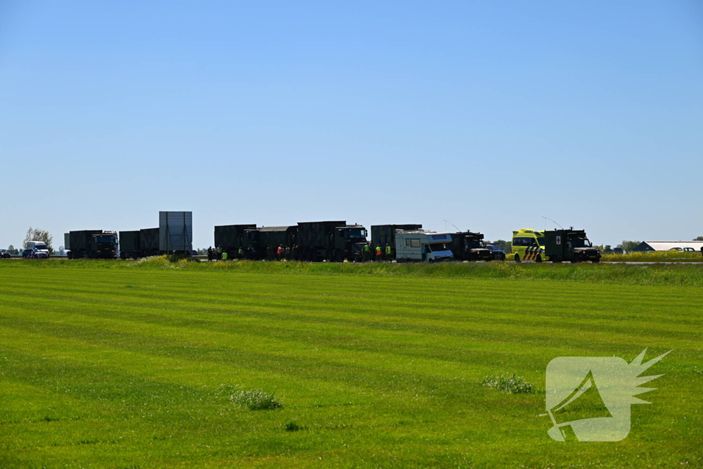 Ongelukkige situatie bij militaire colonne
