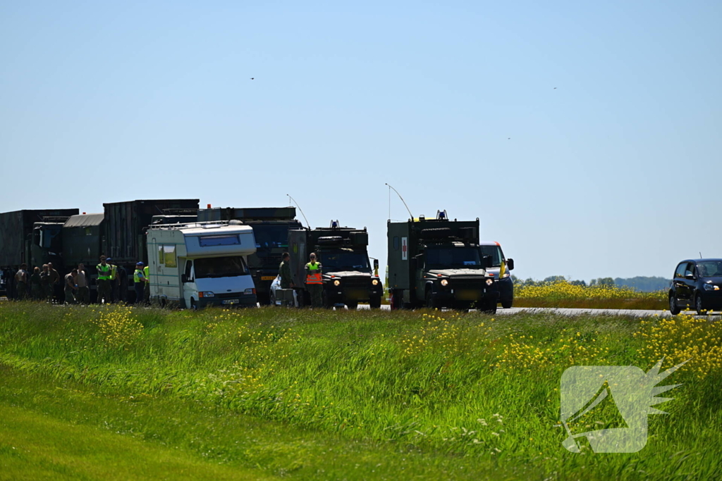 Ongelukkige situatie bij militaire colonne