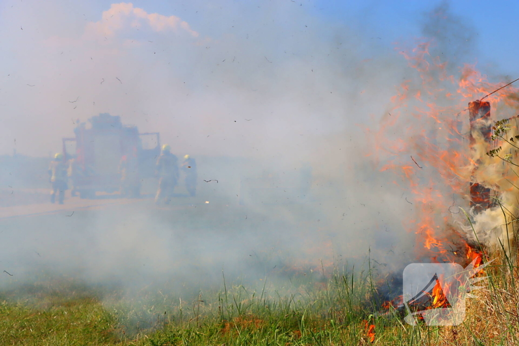 Felle bermbrand snel onder controle