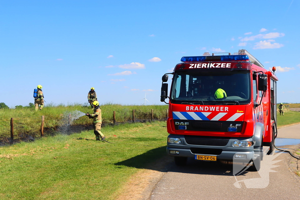 Felle bermbrand snel onder controle