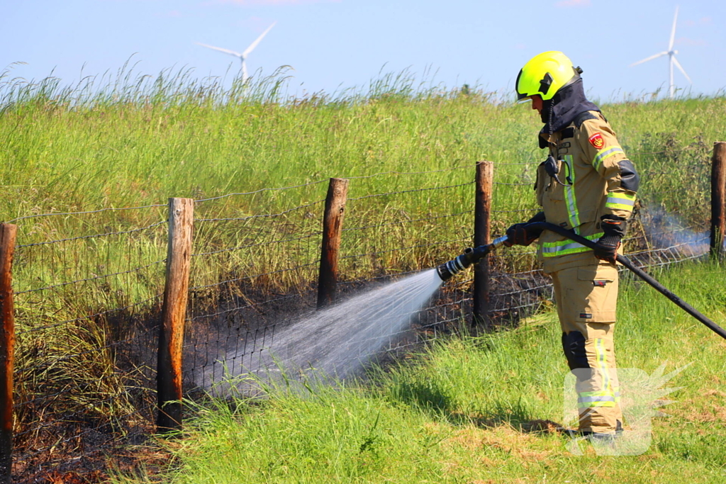 Felle bermbrand snel onder controle