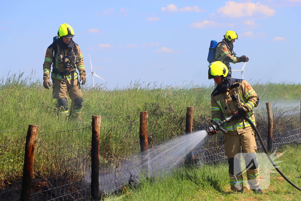 Felle bermbrand snel onder controle