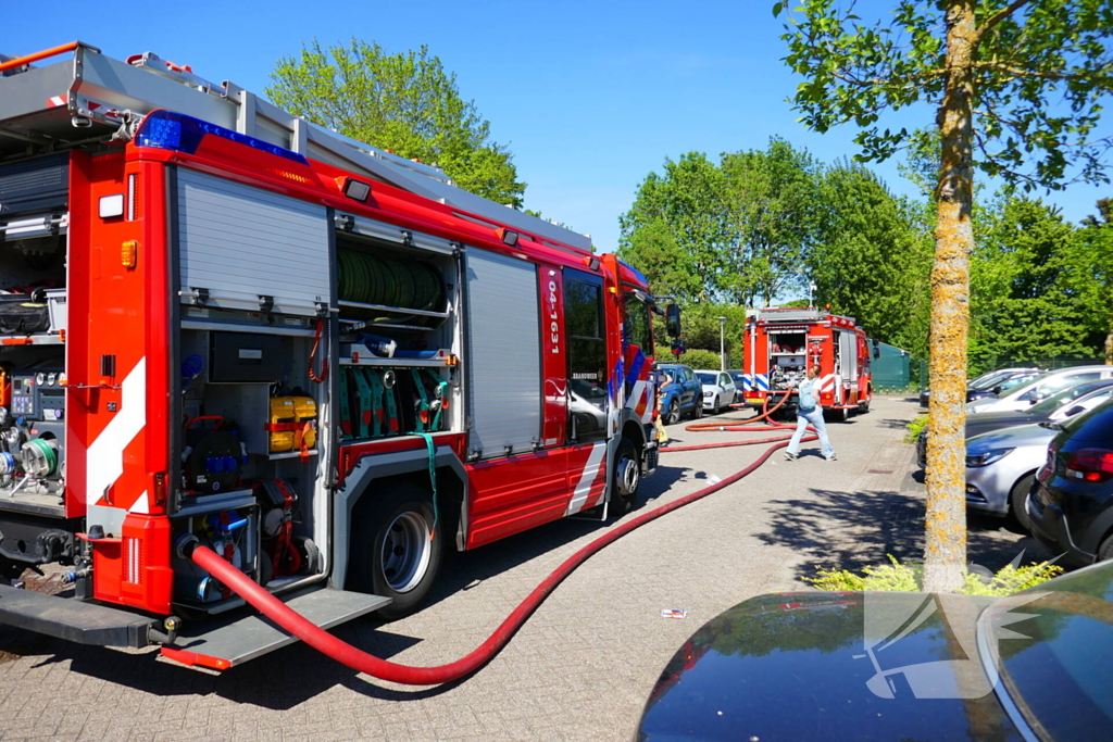 Berging van instelling in brand
