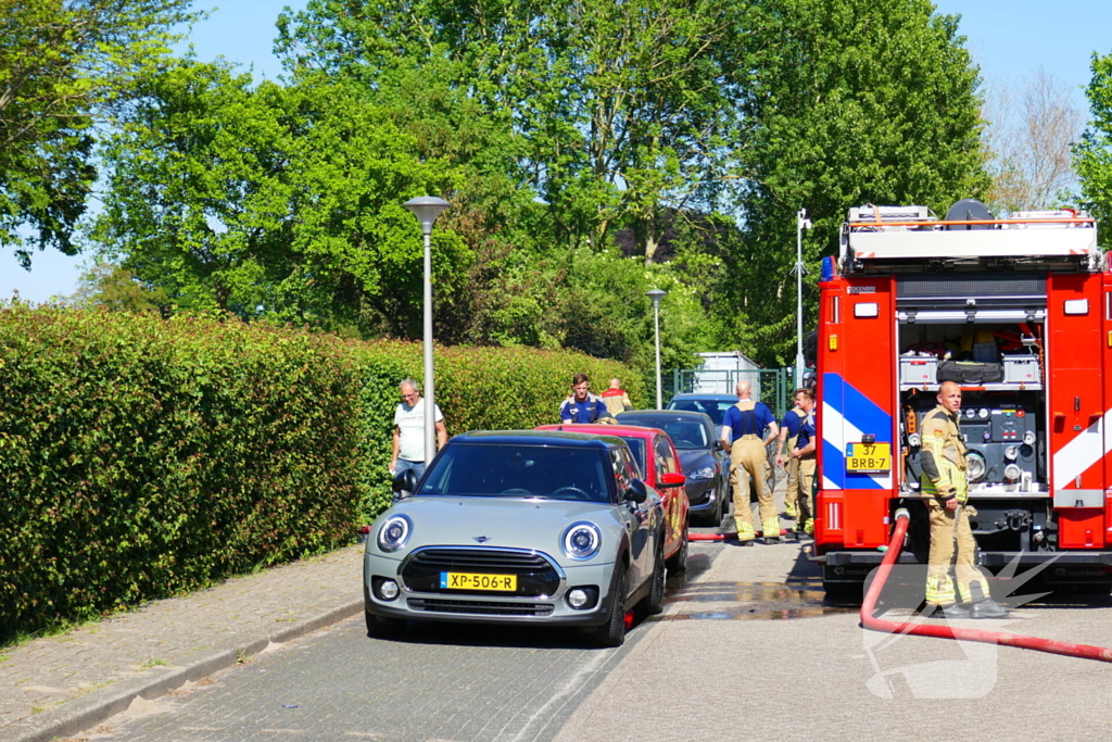 Berging van instelling in brand