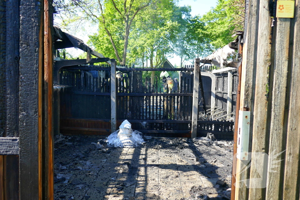 Berging van instelling in brand