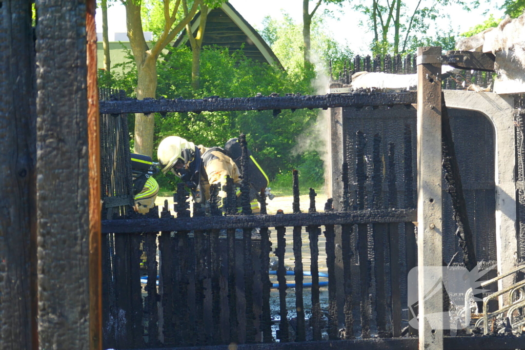 Berging van instelling in brand