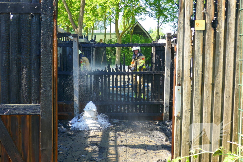 Berging van instelling in brand