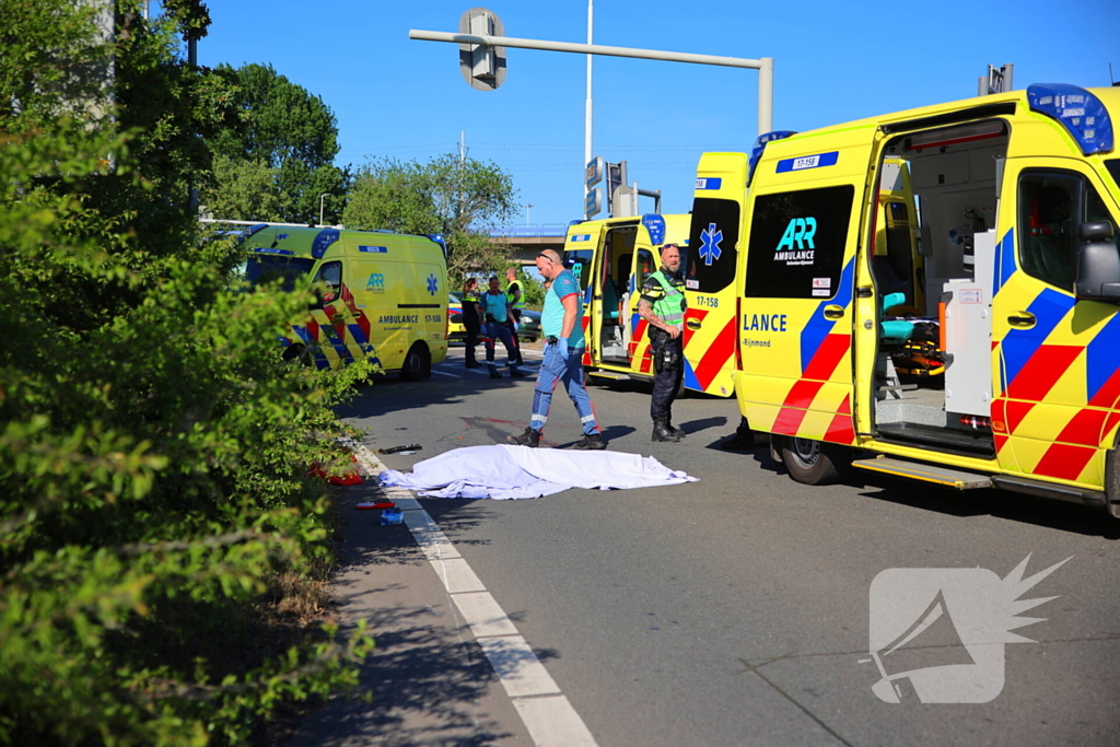 Fietser geschept en overleden