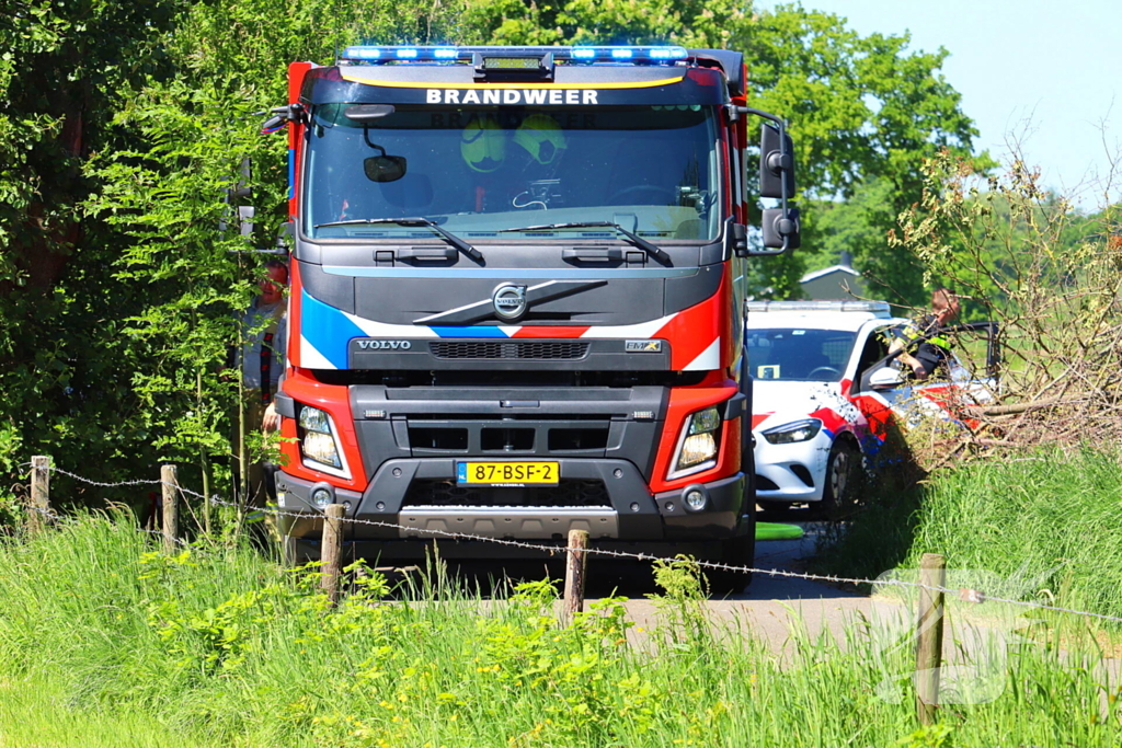 Brand in bosschage slaat over op gebouw