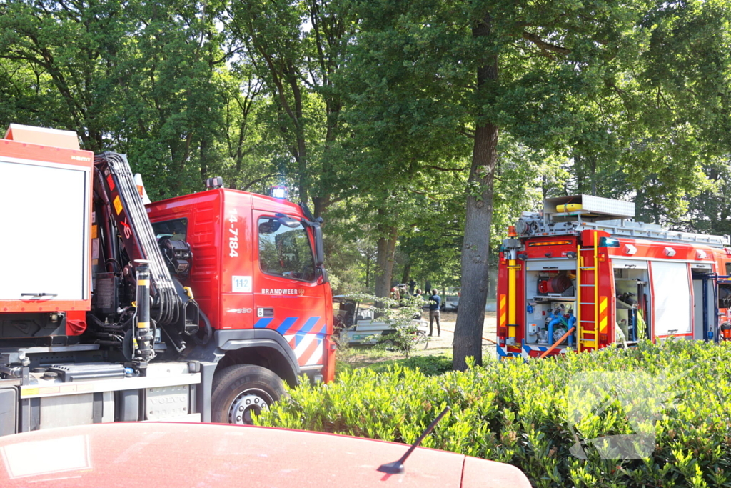 Golfkarren in brand tijdens evenement