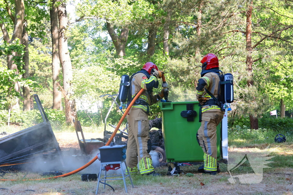 Golfkarren in brand tijdens evenement