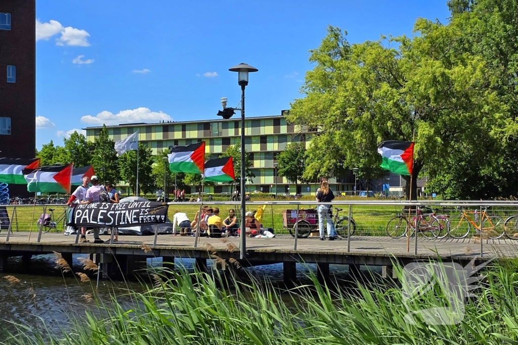 Onrust tijdens pro Palestina demonstratie op universiteitscampus