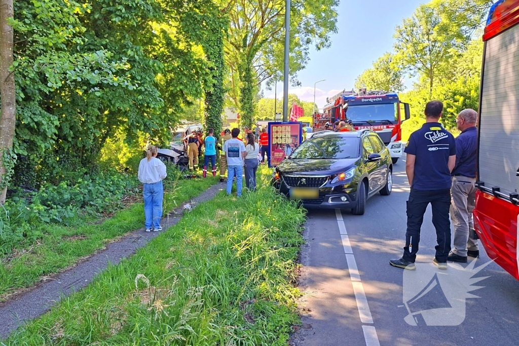 Automobilist van bestelbus klapt op boom, traumateam ingezet