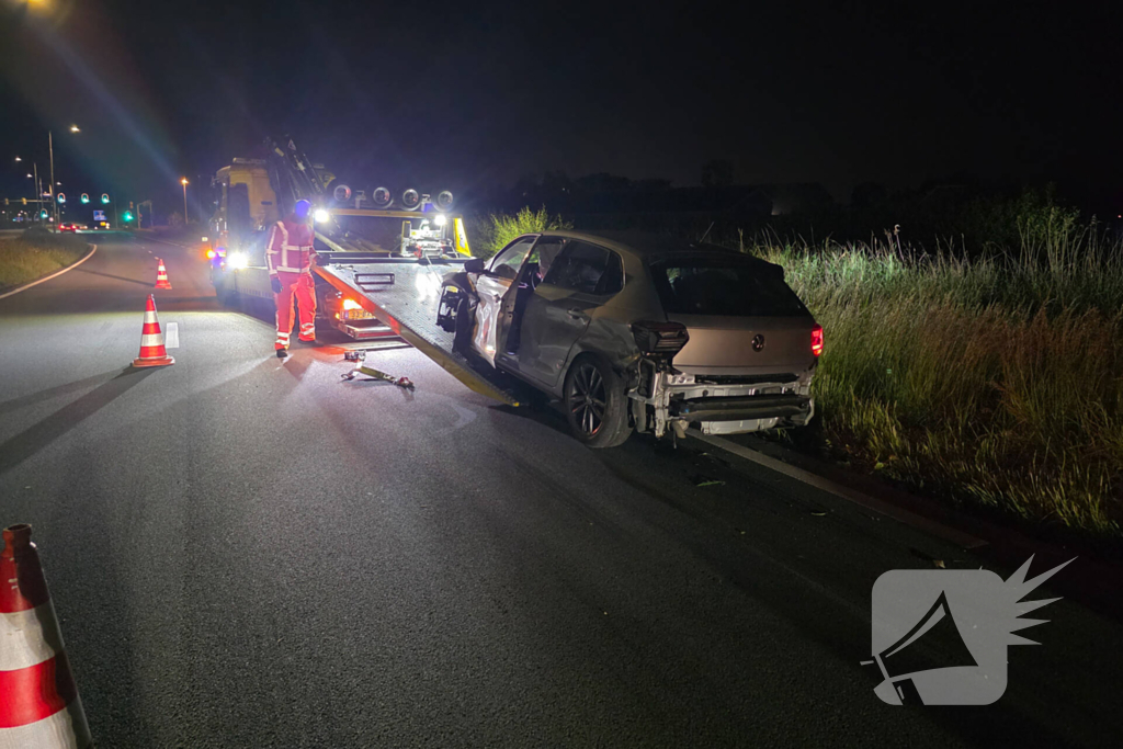 Auto zwaar beschadigd bij eenzijdig ongeval