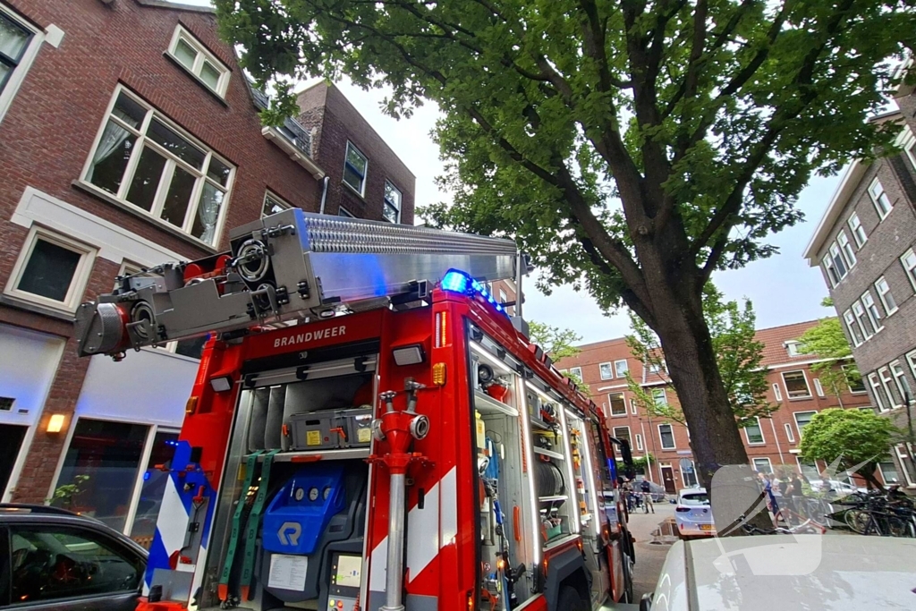 Flinke brand op dakterras, brand in de kiem gesmoord