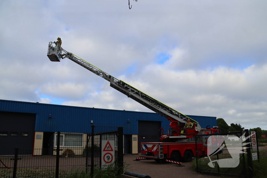 Blusvoertuig en hoogwerker naar meldingen