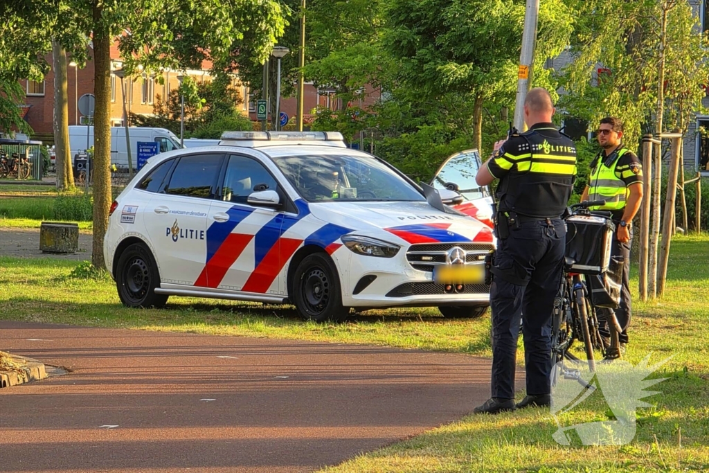 Botsing tussen twee fietsen op fietspad