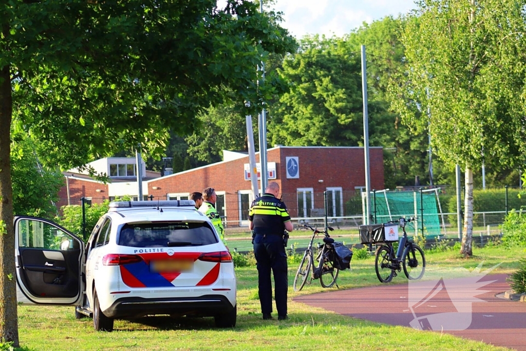Botsing tussen twee fietsen op fietspad