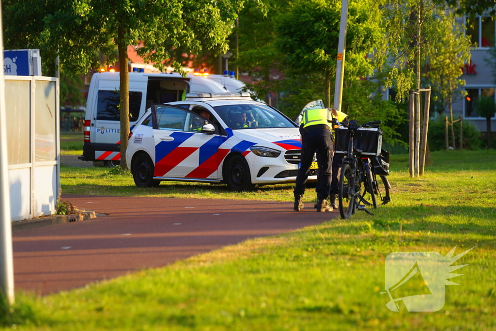 Botsing tussen twee fietsen op fietspad